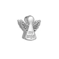 Ciondolo ali d'angelo inciso my angel con cristalli brillanti per bracciali DIY - Angelo Argento (Argento 8)