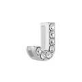 Perle charm lettre J argentée avec strass pour bracelet en maille de 10 mm - Argent J