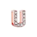 Charm lettre U en or rose serti de cristaux pour bracelets coulissants 10mm - Lettre U (Or Rose)