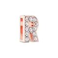 Charm lettre R en or rose avec zircons scintillants pour bracelet maille de 10mm - Lettre R (Or Rose)