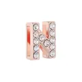 Charm lettre N 10mm en or rose serti de zircons pour bracelets coulissants - Lettre N (Or Rose)