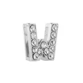 Charm lettre W en argent avec cristaux pour bracelets en maille de 10mm - Argent W