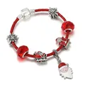 Bracciale natalizio fai-da-te con cordino rosso intrecciato e ciondoli Babbo Natale - 16cm / Stile Babbo Natale Fiocco Di Neve (Stile Nove)