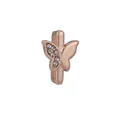 Charm a farfalla in oro rosa con zirconi trasparenti per accessorio bracciale fai-da-te - Farfalla Oro Rosa (Oro Rosa 12)