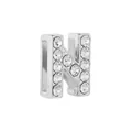 Charme lettre N argenté avec cristaux pour perles de bracelet en maille 10mm - Argent N