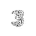 Charm coulissant chiffre 3 argenté serti de cristaux pour bracelets et colliers - Argent 3