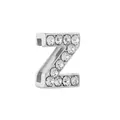 Charme lettre Z en alliage argenté avec pavé de zircons pour bracelet mesh - Argent Z