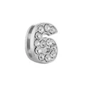 Charm chiffre 6 en argent serti de zircones pour bracelet personnalisé DIY - Argent 6