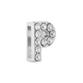 Pendentif lettre P argenté serti de cristaux pour bracelets à mailles 10mm - Argent P