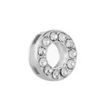 Perle charm en alliage argenté avec strass pour bracelet en maille 10mm - Argent O