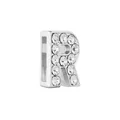 Charme lettre R en argent avec zircons brillants pour bracelet en maille 10mm - Argent R