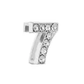 Charme coulissant en forme de chiffre 7 avec cristaux brillants pour bracelet à mailles - Argent 7