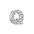 Perle coulissante lettre Q en alliage argenté avec zircons micro-pavés pour bracelets DIY - Argent Q