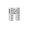 Charme lettre M argenté serti de zircons brillants pour bracelet à mailles - Argent M