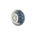 Perle de breloque en résine facettée avec motifs géométriques bleus et orange et noyau - Style Facetté Ondes Géométriques Bleu Vert Orange (Style 7)