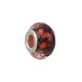 Perle en résine facettée avec motifs floraux rouges et noirs et noyau en argent pour bijoux DIY - Style Facetté Floral Rétro Rouge Noir (Style 12)