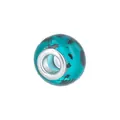 Groot gat glazen kraal in blauwgroen met zwarte stippen voor doe-het-zelf armbanden - Meerblauw Zwart Gevlekt Stijl (Stijl 28)