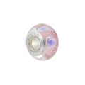 Pink and purple 5mm glass charm bead with heart patterns and 925 silver core for bracelets - Dreamy Pink Purple Heart Style
