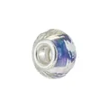 Perle européenne à large trou avec motif galaxie bleu violet et noyau en argent pour DIY - Style Ciel Étoilé Facetté (Style 5)