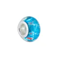 Perle de charme en résine bleue translucide avec motifs floraux pour bracelets à breloques - Style Floral Pastoral Rétro Bleu Ciel (Style 6)