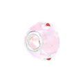 DIY bedeltje met roze glazen kraal en witte 3D-bloemen voor bedelarmbanden - Roze 3D Witte Bloem Stijl (Stijl 7)