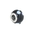 5mm grote gat zwarte bedel met witte stippen en metalen kern voor DIY-sieraden maken - Zwart Wit Stip Stijl (Stijl 11)