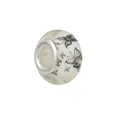 Perle en résine blanche translucide avec motif papillon noir et noyau en métal argenté - Style Perle Cœur Papillon Blanc (Style 18)