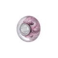 5mm pink and white swirling glass charm bead with silver core for DIY bracelets - Pink White Quicksand Swirl