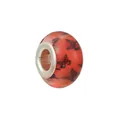 Perle en résine orange avec imprimé papillon noir et cœur en argent pour bracelets - Style Imprimé Papillon Orange Rouge (Style 20)