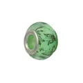 Perle en verre vert translucide avec motifs de papillons et noyau en argent pour bijoux - Style Texture Artistique Papillon Vert (Style 22)