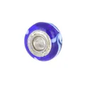 Donkerblauwe glazen kraal met witte wolkenpatronen en S925 zilveren kern voor DIY-armbanden - Donkerblauw Wit Wolk Stijl (Stijl 18)