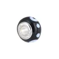 Black 925 sterling silver charm with evil eye design for large hole DIY bracelets - Black Base Evil Eye Design