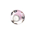 5mm large hole pink glass bead with black and white dot pattern for DIY bracelets - Pink Panda Eye Abstract Floral