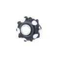 Black glass charm bead with white dots and metal core for DIY bracelet making - Black White Polka Dot with Spikes