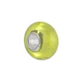 Single yellow crystal glass bead with 5mm large hole and silver core for DIY bracelets - Yellow Green Glass Lined Style (Style 31)
