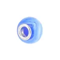 5mm blauwe glazen kraal met watergolfpatroon en zilveren kern voor DIY-armbanden - Blauwe Waterrimpel Textuur Stijl (Stijl 25)