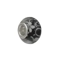 Perle en résine motif floral noir et blanc avec insert en métal pour bracelet DIY - Style E-commerce Haut de Gamme Floral Noir Blanc (Style 29)