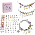 DIY charm bracelet kit for girls with rainbow unicorn pendants and pink gift box - Multicolor Style One (BA795-6) / 16cm / Colorful