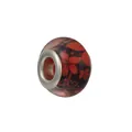 Perle de breloque DIY aux motifs floraux rouges sur résine foncée pour bracelets - Style Lignes Or Rouge Floral Rouge Foncé Noir (Style 34)