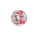 5mm kraal met groot gat en rood-roze glazen bloemmotieven voor DIY-sieraden - Roze Wit Werveling Textuur Stijl (Stijl 31)
