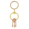 Porte-clés en alliage doré avec pendentif attrape-rêves et plumes suspendues - Style Capteur de Rêves Plume / Or/Or Rose (K03)