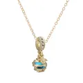 Collana a catena a serpente dorata con perla blu e ciondolo ape in oro 3D dettagliato - Stile Ape Blu con Sfera (NC02)
