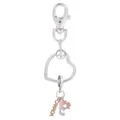 Porte-clés argenté et or rose avec pendentifs feuille d'érable et hockey Canada - Style Canada Feuille d'Érable Bâton de Hockey (K02)
