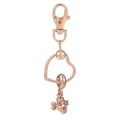 Porte-clés en or rose avec pendentif en forme de cœur et aile d'ange sur fond blanc - Style de Texture de Corde de Coeur (K01)