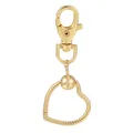 Détail d'un pendentif cœur doré avec texture de corde et fermoir mousqueton pivotant - Style Cœur Doré