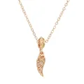 Collier élégant avec pendentif aile en or rose et détail cœur creux sur chaîne fine - Style Ailes d'Ange de Cœur (NC15)