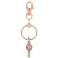 Porte-clés montgolfière or rose avec perle violette et fermoir mousqueton - Style Montgolfière (K03)