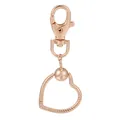 Porte-clés en forme de cœur en or rose avec fermoir mousqueton et texture serpent - Style Coeur Or Rose