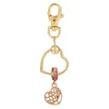 Porte-clés cœur plaqué or avec pendentif arbre de vie or rose et détails en zircon rose - Arbre de Vie (K05)