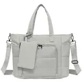 Damen gesteppte Tote Bag isolierte Tasche Mehrere Fächer lässige Handtasche in Grau. - Grau